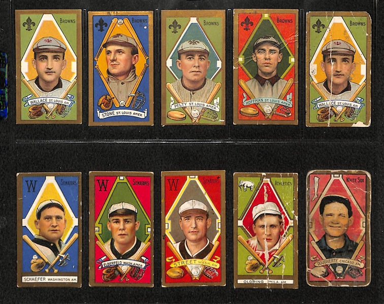 Lot Of 10 1911 T205 Various Teams Cards w. Bobby Wallace, Stone, Pelty, Hoffman,  Schaefer, Elberfield,  Street, Aldring, Dougherty